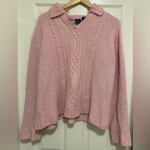 Basic Editions Pullover Sweater Top Women's Size XL Long Sleeve Pink
